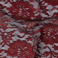 Crimson Red Metallic Lace Fabric 110cm