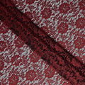 Crimson Red Metallic Lace Fabric 110cm