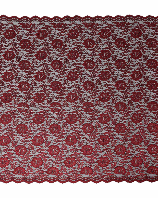 Crimson Red Metallic Lace Fabric 110cm