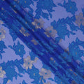 Blue Gold Floral French Silk Chiffon Fransawi Garbasaar