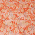 Orange Floral French Silk Chiffon Fransawi Garbasaar
