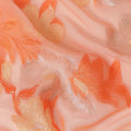 Orange Floral French Silk Chiffon Fransawi Garbasaar