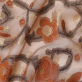 Cream Floral French Silk Chiffon Fransawi Garbasaar