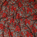 Black Red Floral French Silk Chiffon Fransawi Garbasaar