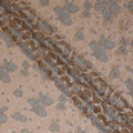 Beige Gold Floral French Silk Chiffon Fransawi Garbasaar