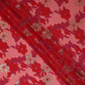 Red Pink Floral French Silk Chiffon Fransawi Garbasaar