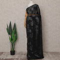 Jet Black Silk Chiffon Saree - D31606