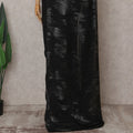 Jet Black Silk Chiffon Saree - D31606