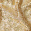 Gold Floral French Silk Chiffon Fransawi Garbasaar