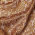 Brown Copper Floral French Silk Chiffon Fransawi Garbasaar