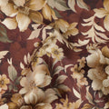 Brown Beige Floral Printed Cotton Lawn Fabric Soft Lightweight Breathable Elegant Dressmaking Fabric 110 Cms Width India Origin-D28665 Regal Fabrics