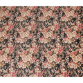 Black Beige Pink Floral Printed Cotton Lawn Fabric Soft Lightweight Breathable Elegant Dressmaking Fabric 110 Cms Width India Origin-D28664 Regal Fabrics