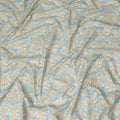 Sky Blue Beige Floral Jacquard Printed Cotton Satin Fabric Smooth Lustrous Elegant Dressmaking Fabric 110 Cms Width India Origin-D28668 Regal Fabrics