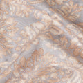 Light Grey Beige Floral Jacquard Printed Cotton Satin Fabric Smooth Lustrous Elegant Dressmaking Fabric 110 Cms Width India Origin-D28669 Regal Fabrics