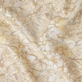 Beige Yellow Floral Printed Cotton Satin Fabric Soft Smooth Lightweight Elegant Dressmaking Fabric 110 Cms Width India Origin-D28672 Regal Fabrics