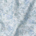 Powder Blue Floral Printed Cotton Satin Fabric Soft Smooth Lightweight Elegant Dressmaking Fabric 110 Cms Width India Origin-D28673 Regal Fabrics