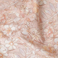 Peach Beige Floral Printed Cotton Satin Fabric Soft Smooth Lightweight Elegant Dressmaking Fabric 110 Cms Width India Origin-D28671 Regal Fabrics