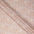 Peach Beige Floral Printed Cotton Satin Fabric Soft Smooth Lightweight Elegant Dressmaking Fabric 110 Cms Width India Origin-D28671 Regal Fabrics