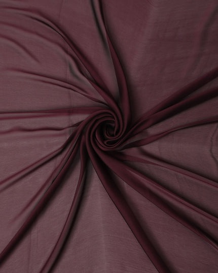 Wine Burgundy Plain Synthetic Polyester Chiffon Fabric 110 Cms Width Lightweight Soft Flowing Dress Material India-D28748 Regal Fabrics