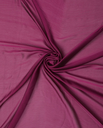 Wine Pink Plain Synthetic Polyester Chiffon Fabric 110 Cms Width Lightweight Soft Flowing Dress Material India-D28737 Regal Fabrics