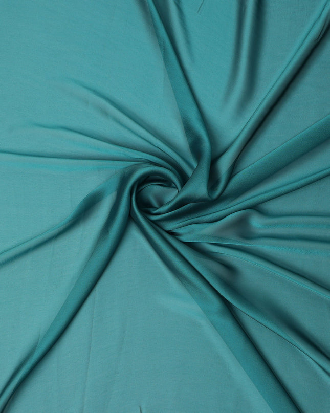 Teal Blue Plain Synthetic Polyester Chiffon Fabric 110 Cms Width Lightweight Soft Flowing Dress Material India-D28739 Regal Fabrics