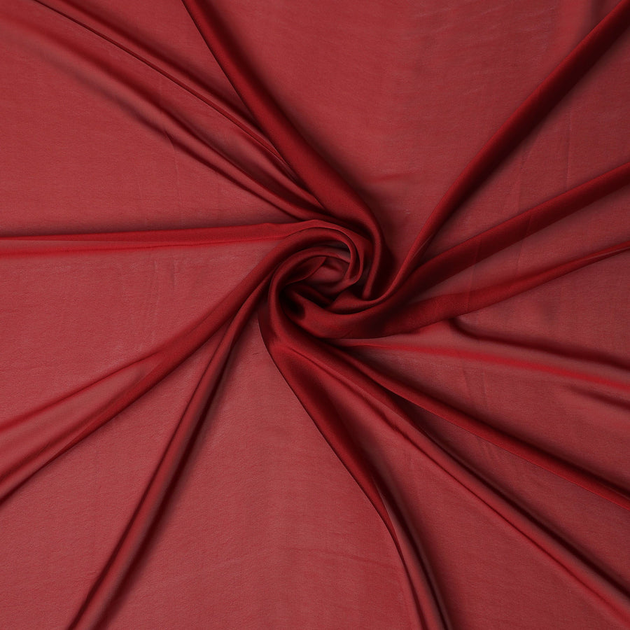 Deep Red Plain Synthetic Polyester Chiffon Fabric 110 Cms Width Lightweight Soft Flowing Dress Material India-D28742 Regal Fabrics