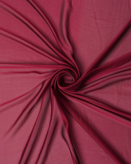 Crimson Red Plain Synthetic Polyester Chiffon Fabric 110 Cms Width Lightweight Soft Flowing Dress Material India-D28746 Regal Fabrics