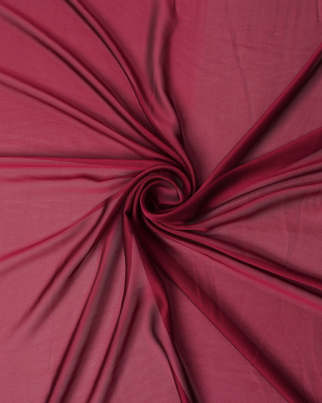 Crimson Red Plain Synthetic Polyester Chiffon Fabric 110 Cms Width Lightweight Soft Flowing Dress Material India-D28746 Regal Fabrics