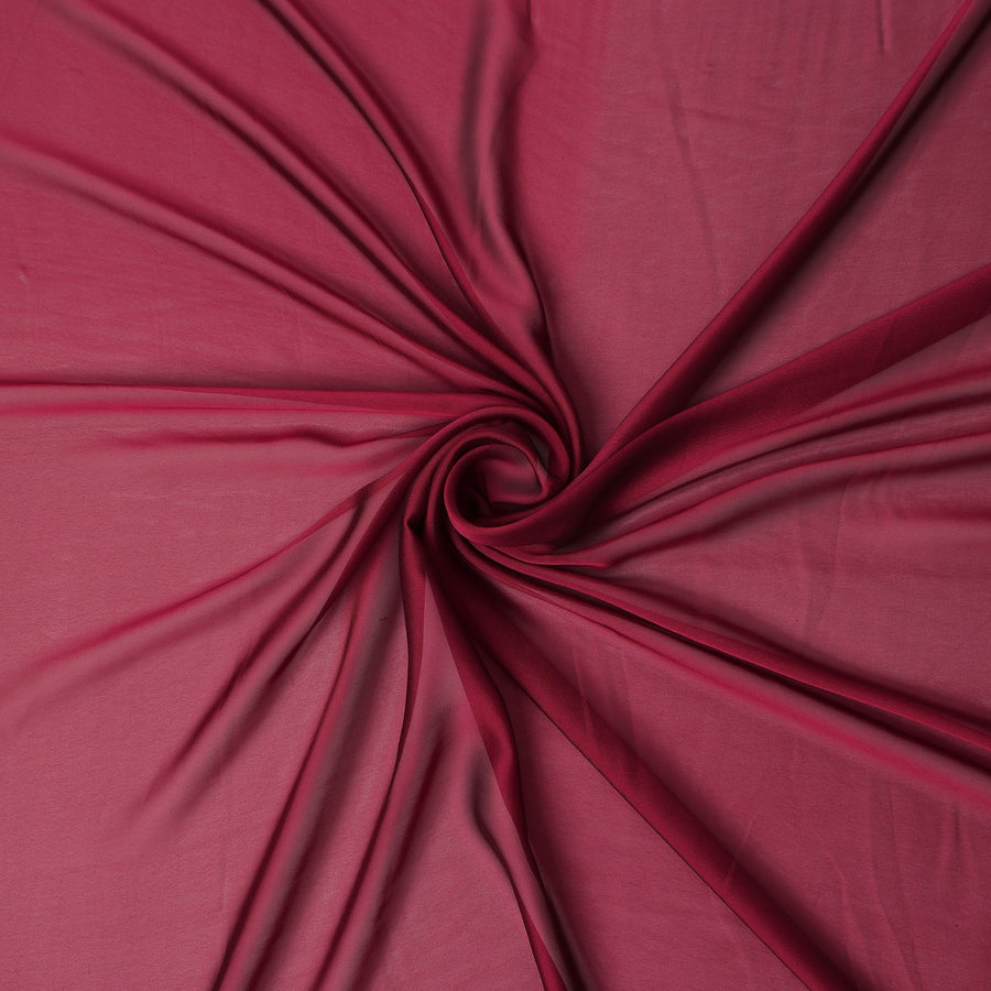Crimson Red Plain Synthetic Polyester Chiffon Fabric 110 Cms Width Lightweight Soft Flowing Dress Material India-D28746 Regal Fabrics