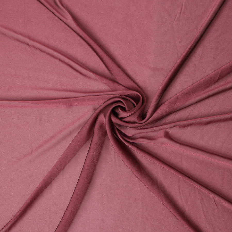 Dusty Rose Pink Plain Synthetic Polyester Chiffon Fabric 110 Cms Width Lightweight Soft Flowing Dress Material India-D28747 Regal Fabrics