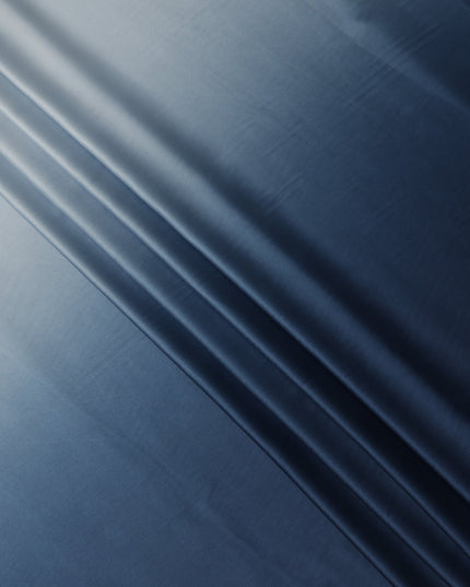 Steel Blue To Midnight Navy Ombre Plain Synthetic Satin Fabric 110 Cms Width Smooth Glossy Soft Draping Dress Material India-D28755 Regal Fabrics