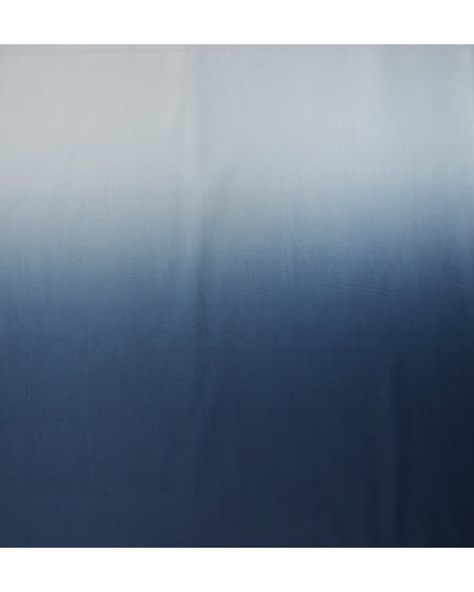 Steel Blue To Midnight Navy Ombre Plain Synthetic Satin Fabric 110 Cms Width Smooth Glossy Soft Draping Dress Material India-D28755 Regal Fabrics