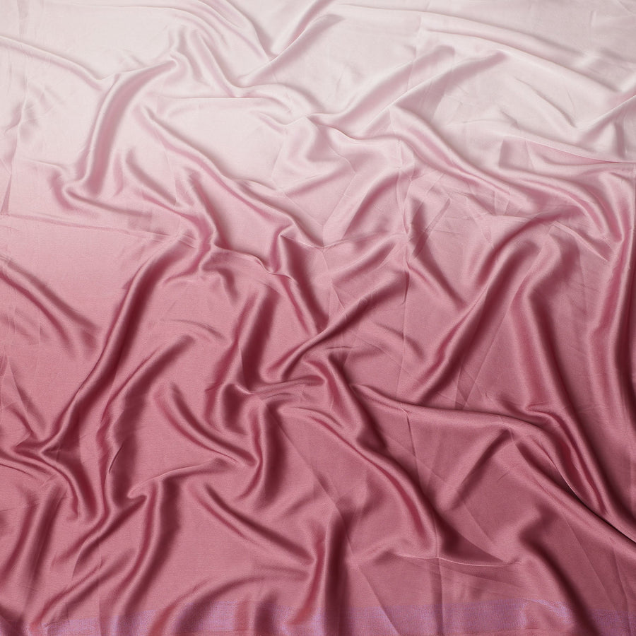 Blush Pink To Rose Ombre Plain Synthetic Satin Fabric 110 Cms Width Smooth Glossy Soft Draping Dress Material India-D28757 Regal Fabrics