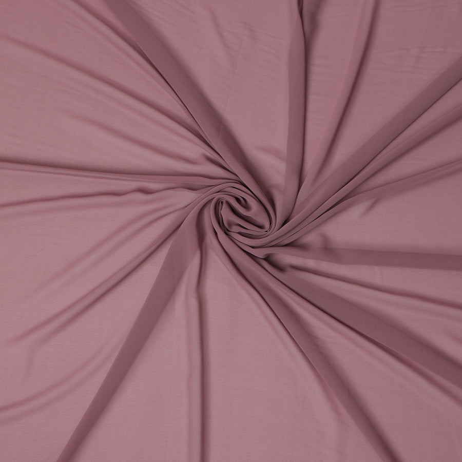 Dusty Mauve Pink Plain Synthetic Polyester Chiffon Fabric 110 Cms Width Lightweight Soft Flowing Dress Material India-D28763 Regal Fabrics