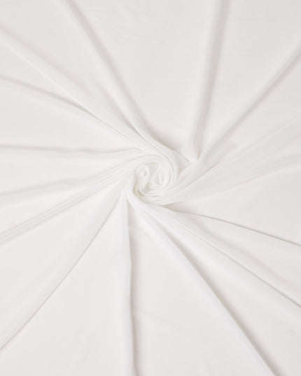 Pure White Plain Synthetic Polyester Chiffon Fabric 110 Cms Width Lightweight Soft Flowing Dress Material India-D28762 Regal Fabrics