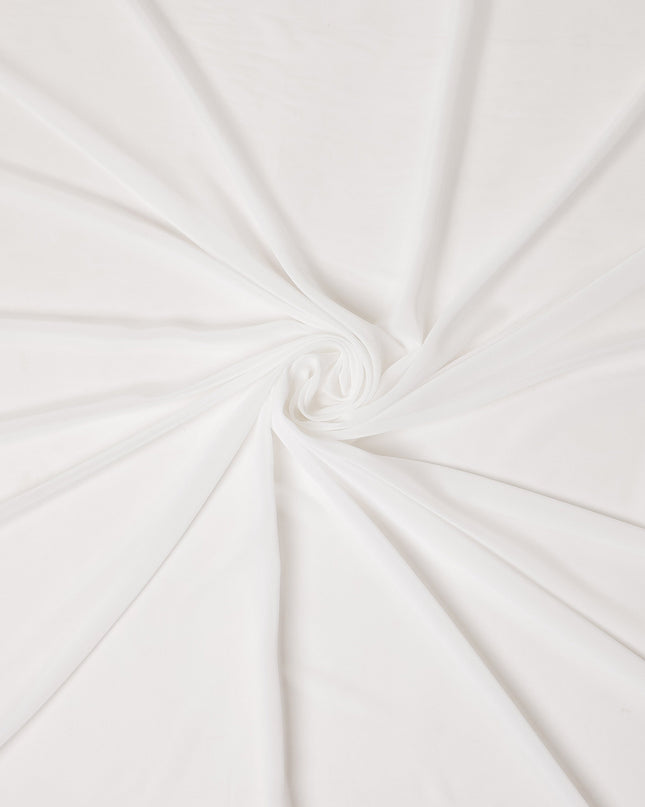 Pure White Plain Synthetic Polyester Chiffon Fabric 110 Cms Width Lightweight Soft Flowing Dress Material India-D28762 Regal Fabrics