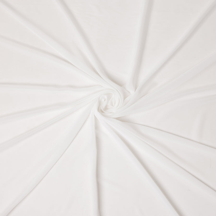 Pure White Plain Synthetic Polyester Chiffon Fabric 110 Cms Width Lightweight Soft Flowing Dress Material India-D28762 Regal Fabrics