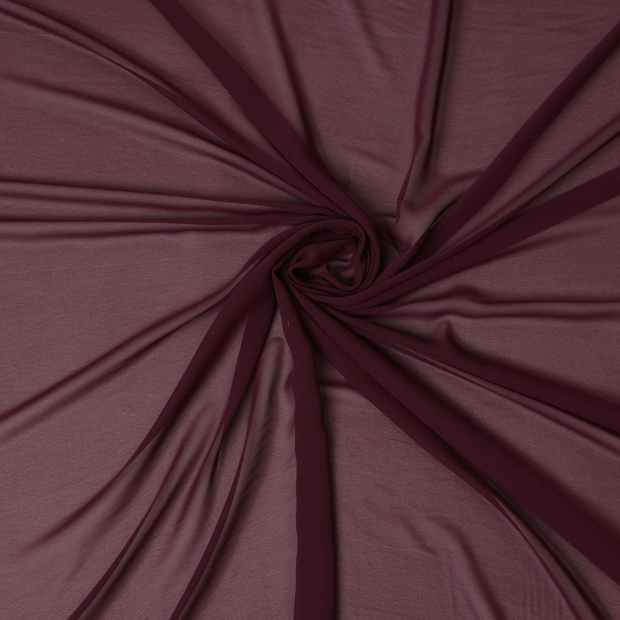 Deep Plum Wine Plain Synthetic Polyester Chiffon Fabric 110 Cms Width –  Regal Fabrics