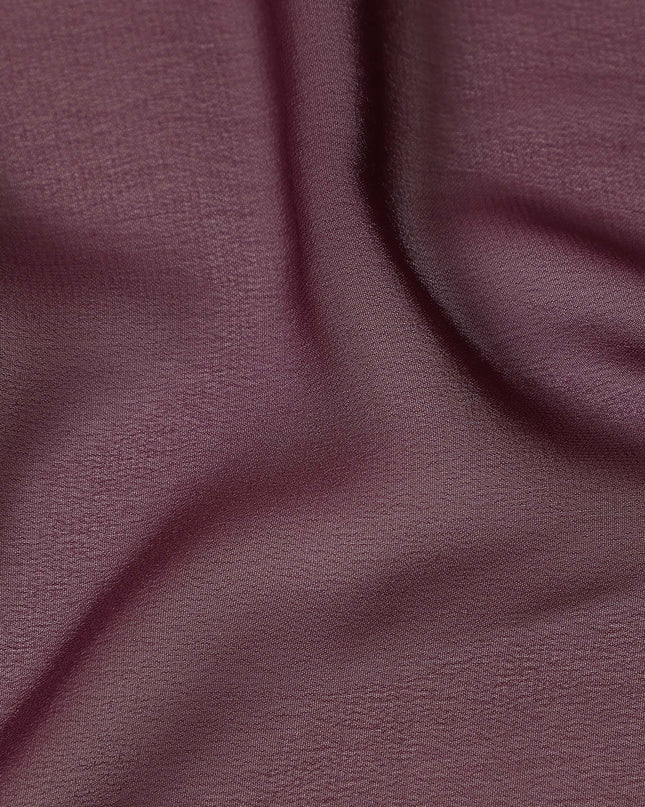 Deep Plum Wine Plain Synthetic Polyester Chiffon Fabric 110 Cms Width Lightweight Soft Flowing Dress Material India-D28761 Regal Fabrics