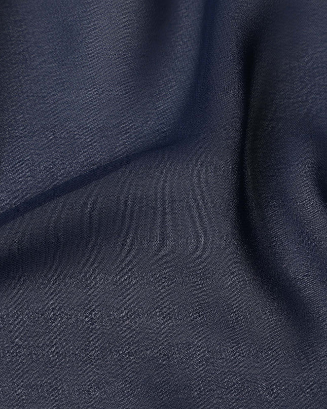 Navy Blue Plain Synthetic Polyester Chiffon Fabric 110 Cms Width Lightweight Soft Flowing Dress Material India-D28764 Regal Fabrics