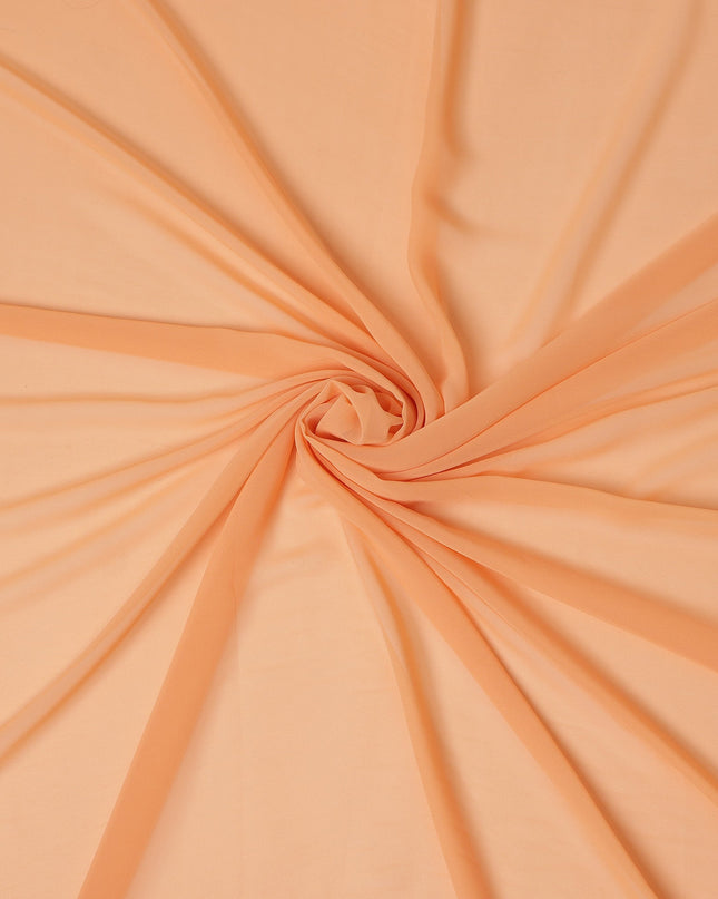 Peach Orange Plain Synthetic Polyester Chiffon Fabric 110 Cms Width Lightweight Soft Flowing Dress Material India-D28765 Regal Fabrics