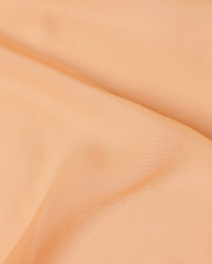 Peach Orange Plain Synthetic Polyester Chiffon Fabric 110 Cms Width Lightweight Soft Flowing Dress Material India-D28765 Regal Fabrics
