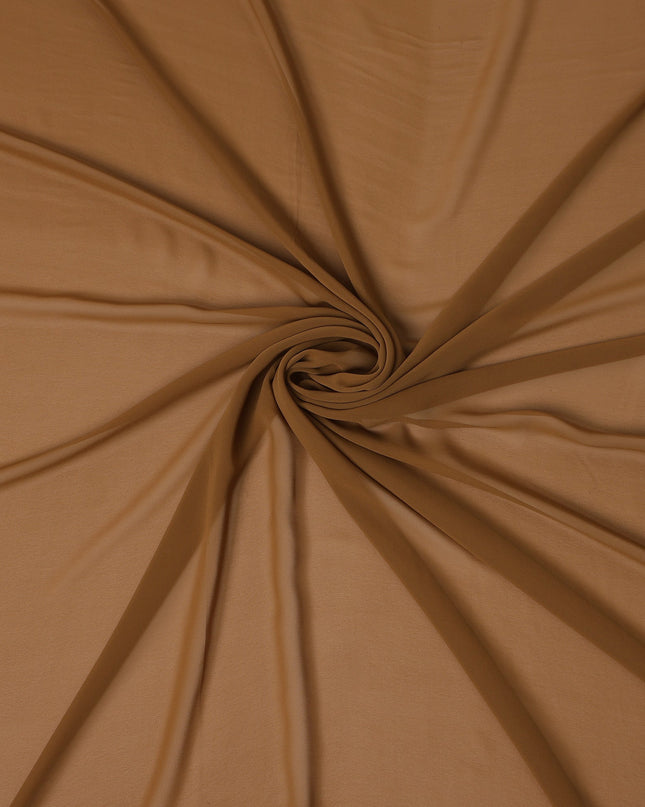 Camel Brown Plain Synthetic Polyester Chiffon Fabric 110 Cms Width Lightweight Soft Flowing Dress Material India-D28758 Regal Fabrics
