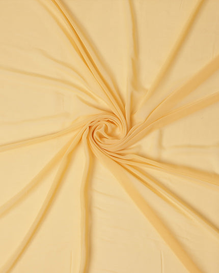 Soft Butter Yellow Plain Synthetic Polyester Chiffon Fabric 110 Cms Width Lightweight Soft Flowing Dress Material India-D28759 Regal Fabrics