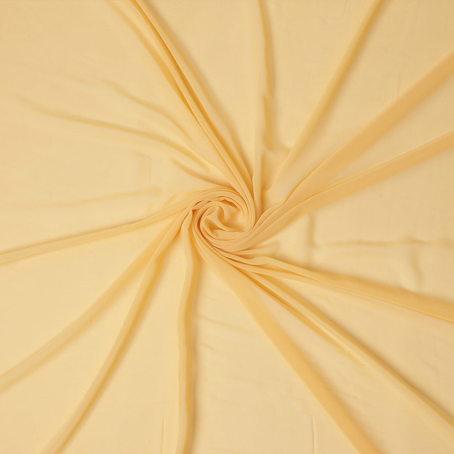Soft Butter Yellow Plain Synthetic Polyester Chiffon Fabric 110 Cms Width Lightweight Soft Flowing Dress Material India-D28759 Regal Fabrics