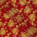 Red Gold Floral Bouquet Printed Pure Silk Crepe Fabric Lightweight Soft Draping Dress Material 110 Cms Width India Origin-D28780 Regal Fabrics