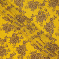 Mustard Yellow Brown Floral Bouquet Printed Pure Silk Crepe Fabric Lightweight Soft Draping Dress Material 110 Cms Width India Origin-D28781 Regal Fabrics