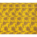 Mustard Yellow Brown Floral Bouquet Printed Pure Silk Crepe Fabric Lightweight Soft Draping Dress Material 110 Cms Width India Origin-D28781 Regal Fabrics