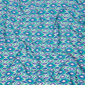 Mint Green Blue Ikat Diamond Printed Pure Silk Crepe Fabric Lightweight Soft Draping Dress Material 110 Cms Width India Origin-D28791 Regal Fabrics