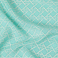 Aqua Green Abstract Geometric Line Printed Pure Silk Crepe Fabric Lightweight Soft Draping Dress Material 110 Cms Width India Origin-D28774 Regal Fabrics